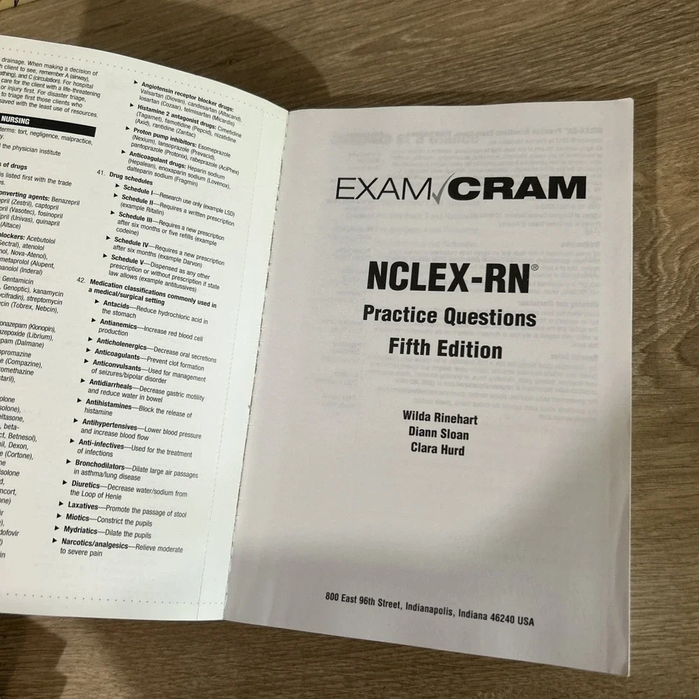 NCLEX-RN Practice Questions Exam Cram 5th Edition Paperback No CD